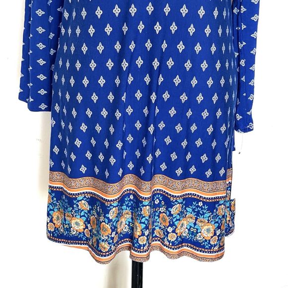 Loveappella Womens Dress Size Small Blue Shift Bohemian Long Sleeve Open Back - Picture 6 of 14